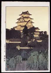 Veduta serale del castello di Himeji