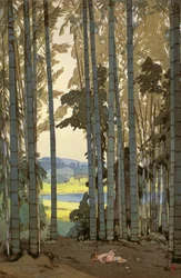 Galline nel bosco di bambù