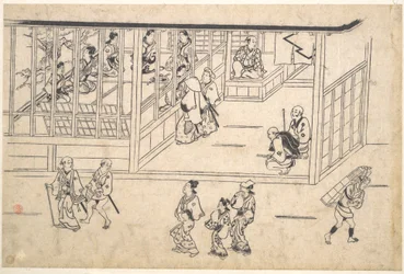 Scena di strada nello Yoshiwara