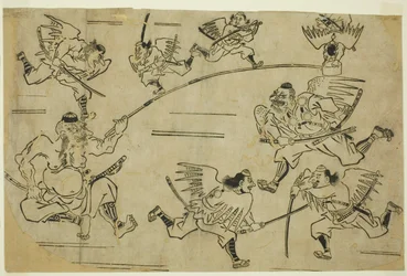 Il re Tengu che addestra i suoi allievi