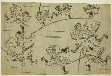 Il re Tengu che allena i suoi allievi