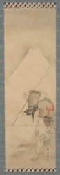 Il pescatore Hakuryo e il Monte Fuji, periodo Edo, 1770-1820