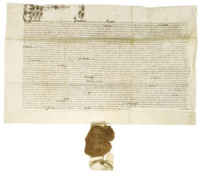 Documento firmato dalla Regina Elisabetta I con Grande Sigillo Reale, 1564