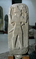 Civiltà ittita: stele in basalto del dio della Tempesta