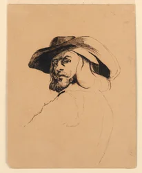 Disegno, Testa di uomo nello stile di Frans Hals, 1860 ca.