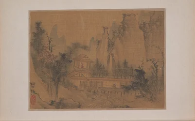 Paesaggio (miniatura da un album di undici dipinti; inchiostro e colore su seta)