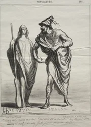 Attualità, tavola 181: Cosa mi prendi per! Prendi il mio braccio, 1866