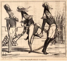 Ammiraglio Alexander Sergeyevich Menshikov in tour di ispezione, 1854