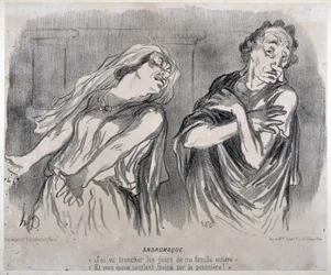 Andromaca Incisione di Honoré Daumier (1808-1879) in Le Charivari. Palais Longchamp, Museo delle Belle Arti di Marsiglia.