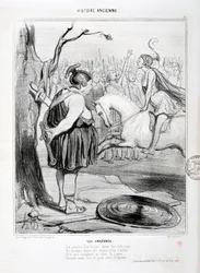 Opera di Honore Daumier (1808-1879) Charivari del 1842: Serie HISTORIE ANCIE Les Amazones. 