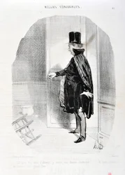 Opera di Honoré Daumier (1808-1879). Charivari del 1842: Serie MORES CONJUALES Cielo dopo tre mesi di assenza trovo mia moglie traslocata e che ricordi la lavo grande Dio! MUSEO DELLE BELLE ARTI - PALAZZO LONGCHAMP, MARSIGLIA