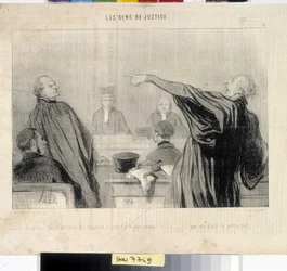 Serie LES PEANS DE JUSTICE. "Un avvocato che è ovviamente convinto... che il suo cliente lo pagherà bene". MUSEE DES BEAUX ARTS - PALAIS LONGCHAMP, MARSEILLE