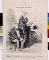 Opera di Honoré Daumier (1808-1879). Charivari del 1851: Serie LES Avocats et les litigants. "L