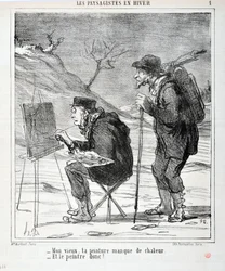 Serie I PAESAGGISTI IN INVERNO "-Vecchio mio, il tuo dipinto manca di calore -E il pittore anche!". MUSEE DES BEAUX ARTS - PALAIS LONGCHAMP, MARSEILLE