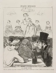 Ai Champs-Elysées, non è mai stato chiaro se la musica fa scendere la birra, o la birra che ti fa ingoiare la musica, tavola 3 da Croquis Musicaux, 1852