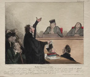 Caricaturana, tavola 44: Robert-Macaire, avvocato, 1837