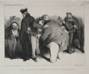 Caricatura, tavola 439: Siamo tutti uomini onesti, quindi abbracciamoci e finiamola, 1834