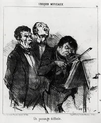 Schizzi musicali: un passaggio difficile (illustrazione di Honoré Daumier, pubblicata in Charivari, 5 marzo 1852)