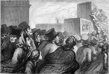 Viaggiatori della domenica. Caricatura di Honore Daumier (1808-1879). Incisione in 