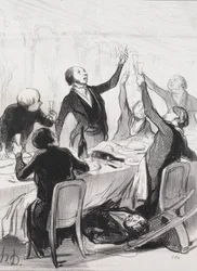 I filantropi del giorno, tavola 8: Un 43° brindisi...alla Società della Temperanza, 1844