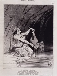 Il battesimo di Achille - in "Charivari" c.1840 - Honoré Daumier