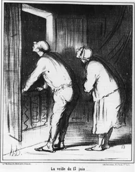 La vigilia del 13 giugno, caricatura di Honore Daumier