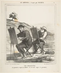 I pittori di paesaggi, il primo copia la natura, il secondo copia il primo, da..., 12 maggio 1865