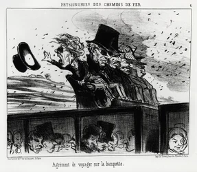 La fisionomia delle ferrovie: è il diritto di viaggiare sulla panchina (illustrazione di Honoré Daumier, pubblicata in Charivari)