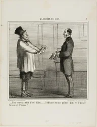 "- Non voglio i vostri crediti... la data di scadenza è il 15 giugno e si suppone che il mondo finisca il 13", piatto 2 da La Cométe De 1857