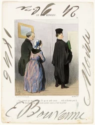 "- Non è meraviglioso avere un figlio avvocato... che onore per la famiglia... Adolph, voglio che tu rimanga vestito così tutto il giorno!...", piatto 21 da Les Bons Bourgeois