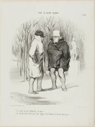 "- Fa freddo, signor Galimard, fa freddo!... - Permettetemi di dire che a 8 gradi i fiumi e i nasi sono ghiacciati...", piatto 39 da Tout Ce Qu
