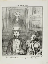 "È davvero lusinghiero che il proprio ritratto sia esposto al Salon", tavola 7 da Le Salon de 1857.