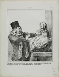 "- Ostriche a 25 sous la dozzina, orribile!... Anche se mi dessero 100 sous per mangiarne mezza dozzina, non mi permetterei una tale spesa", piatto 18 da Actualités