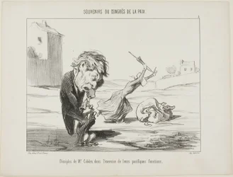 Seguaci del signor Cobden, che esercitano le loro funzioni pacifiche, tavola 5 da Souvenirs Du Congres De La Paix