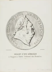 Luigi Filippo, ultimo re dei Francesi 1848. Progetto per una medaglia da coniare presso la Zecca nazionale