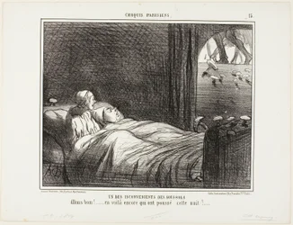 Uno degli svantaggi di vivere in cantina. "Guarda, eccone altre che sono cresciute ieri sera...", piatto 15 da Croquis Parisiens