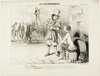 I Mountebanks. "Oh Maître Bilboquet, ne abbiamo abbastanza... questi clown ci ruberanno lo spettacolo! Non si preoccupi, Gringaillet, non sono in competizione, sono solo dei comici!" da Les Saltimbanques