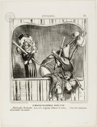 Il Nuovo Buffone Napoletano. "- Polichinelle, Polichinelle, avete randellato gli altri abbastanza a lungo... ora tocca a voi. Ti porteremo alla ragione...", piatto 221 di Actualités