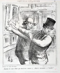 Opera di Honore Daumier. Charivari del 1865: Serie Schizzi presi al Salone - Non siamo borghesi così... ammiriamo almeno questo Courbet! MUSEO DELLE BELLE ARTI - PALAZZO LONGCHAMP, MARSIGLIA