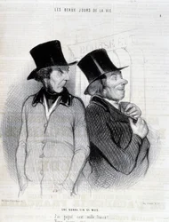 Caricatura sui borsisti - di Daumier, in "Charivari" del 16/04/1844