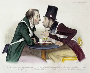 Discussione al bistrot tra guardie nazionali - di Daumier