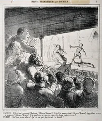Schizzo drammatico: "Era il tuo amante, Madame..." Incisione di Honore Daumier (1808-1879) in "Le Charivari". Palais Longchamp, Museo delle Belle Arti di Marsiglia