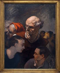 Famiglia sulle barricate nel 1848. Dipinto di Honoré Daumier