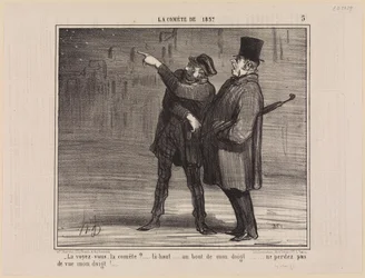 Lo vedete, la cometa? (La cometa del 1857, tavola 5)