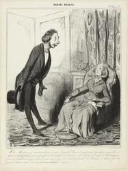 «Sì, signora, sono completamente devoto al nostro augusto Principe...», numero 2 della serie Robert Macaire da Le Charivari