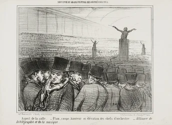Veduta della grande sala, tavola 1 da Souvenir Du Grand Festival Des Orphéonistes