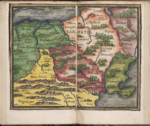Mappa della Sarmatia, da: Rudimenta Cosmographica, 1542