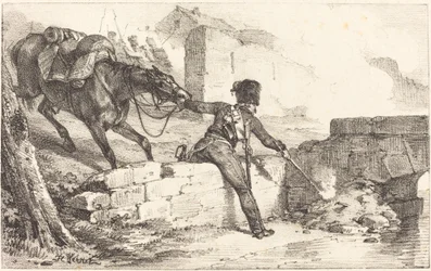 Artigliere che accende una mina