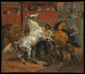 La partenza della corsa dei cavalli senza cavaliere