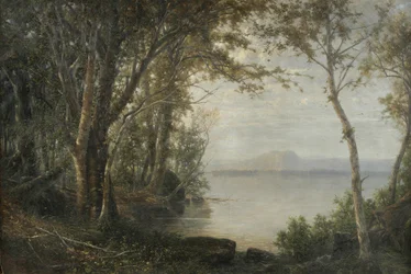 Monte Katahdin, paesaggio con lago e montagna